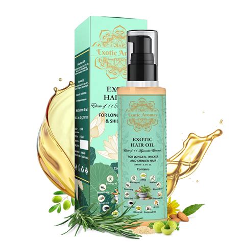 Buy Exotic Aromas Hair Oil Blend of 11 Ayurvedic Herbs, 100 Ml, with ...