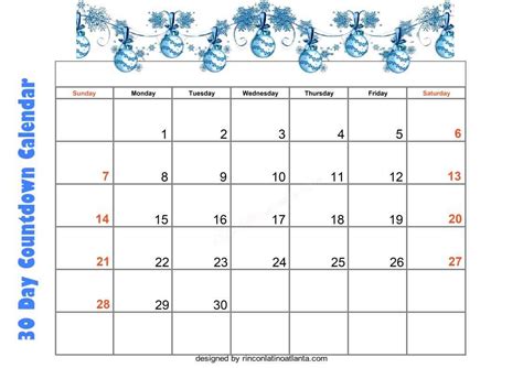 calendar countdown | Calendar Template Printable