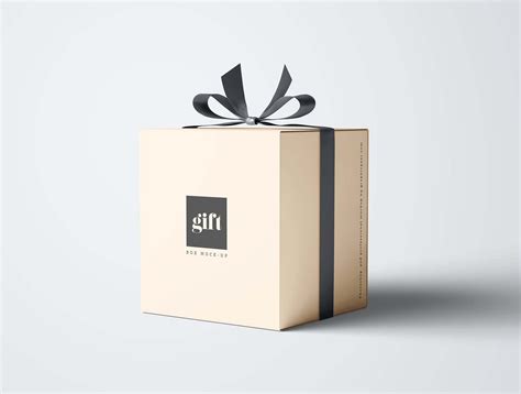 Free Gift Box Mockup (PSD)