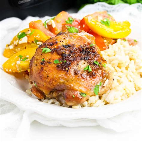 Crockpot Chicken Thighs with Brown Sugar and Garlic