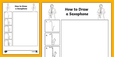 How to Draw a Saxophone Activity (teacher made) - Twinkl