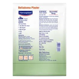 Buy Hansaplast Lion Atropa Belladonna Plaster Sheets, 10 Count | 19 ...