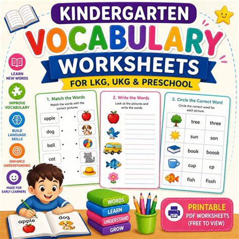 Kindergarten Vocabulary Worksheets PDF | LKG, UKG & Preschool ...