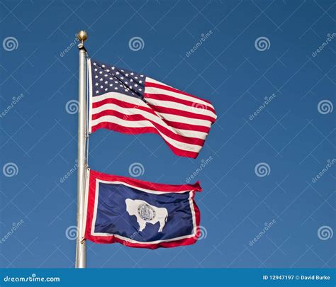 Wyoming State flag stock image. Image of seal, banner - 12947197