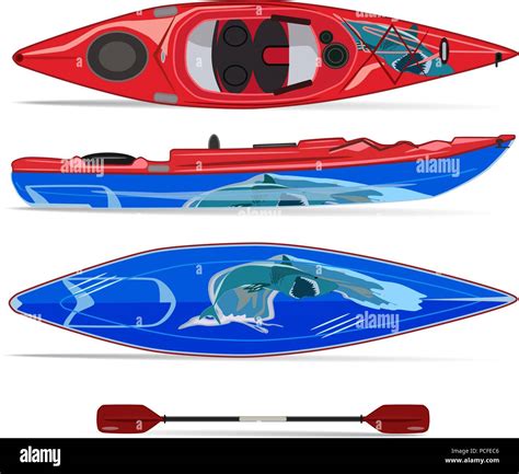 Vector illustration of kayak with paddle Stock Vector Image & Art - Alamy