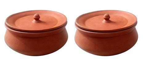 Vaghbhatt Combo Pack of 2 Clay Handi/Clay Dal Handi, Clay Dahi Handi ...