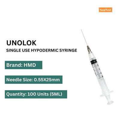 Unolok Syringe 5 ML 100 Pcs Box – Prysto