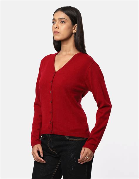 Women Woolen Round Neck Cardigan with Front Buttons – Newcastle Knitwears