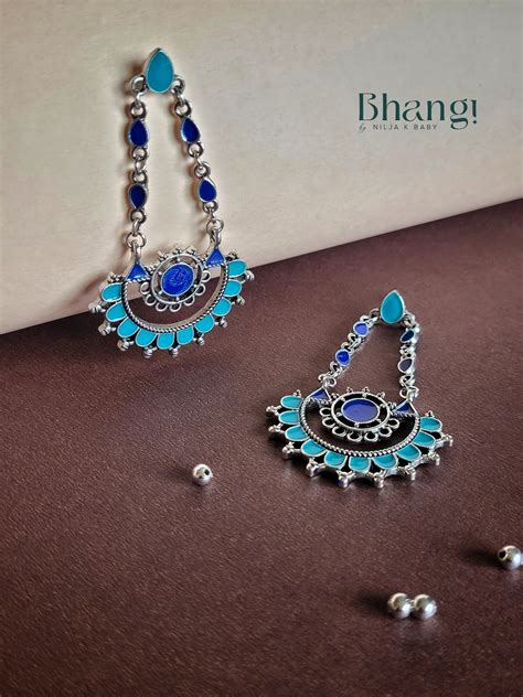 Dual Coloured Enamel Design Earrings – Bhangi Jewels