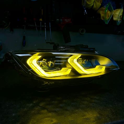 BMW E9X E90 E92 M3 & E92 Coupe Laser Style LED Headlights CSL Yellow/W – Bayoptiks