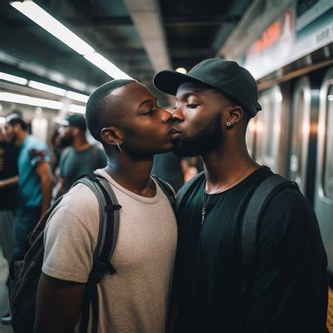 Lgbt Lovers Couple Kissing Black Gay Pho, Digital Arts by Raphael Perez ...