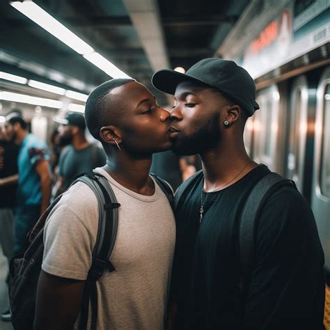 Lgbt Lovers Couple Kissing Black Gay Pho, Digital Arts by Raphael Perez ...