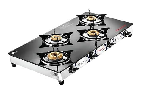 Butterfly Alpha 4 Burner Glass Top Gas Stove | 8mm Ultra Thick Tempered ...