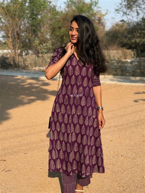 Aisha - Sanganeri Handblock Printed Kurta Set – Musings