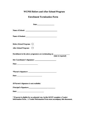 Fillable Online enrollment termination form Fax Email Print - pdfFiller