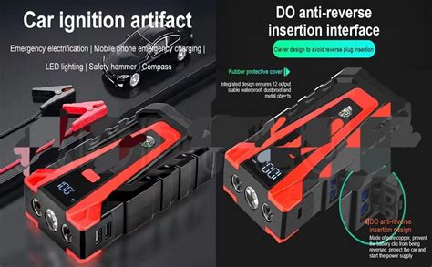 YOGIMOONI Portable Jump Box with 3 Modes Current Power Bank Function ...