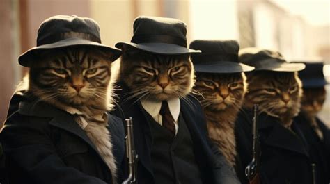 Group of gangster cats | Premium AI-generated image