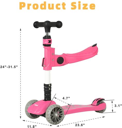 Buy Uenjoy 2-in-1 Kick Scooter with Removable Seat Kids 3 Wheel ...