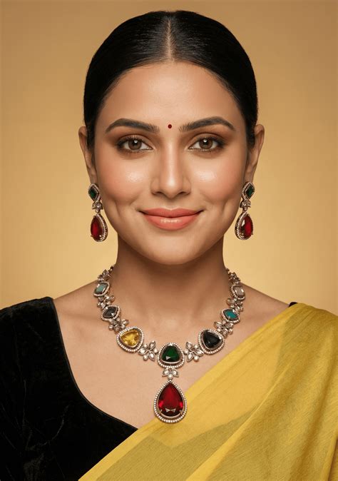 Victorian Multicolour Necklace set – Kaushalya Art Jewellery