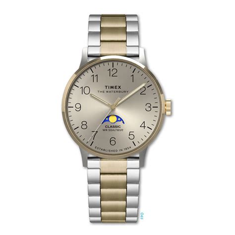 TIMEX Waterbury Men Champagne Round Dial Analog Watch - TW2W75800UJ