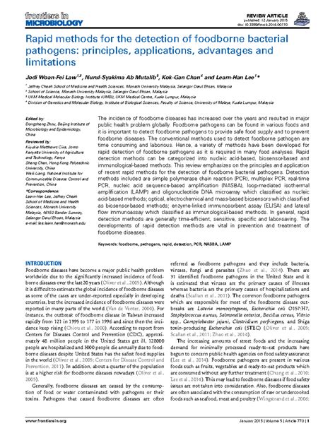 Rapid methods for detection of foodborne baterial pahogens fmicb, 2015 ...