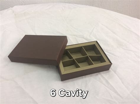 6 pcs Cavity Chocolate Box 6x6x1 Brown - Packbox