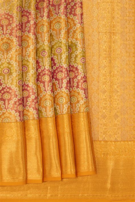 Kanchipattu Brocade Gold Saree – Kalanjali