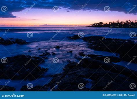 Sunset on Kailua Bay, Kailua-Kona Stock Photo - Image of island ...