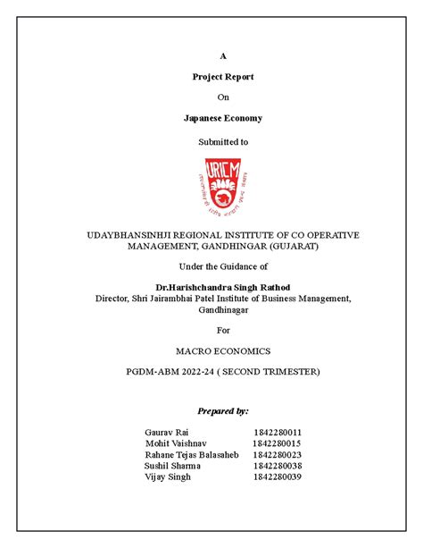 Japan project report new - A Project Report On Japanese Economy ...