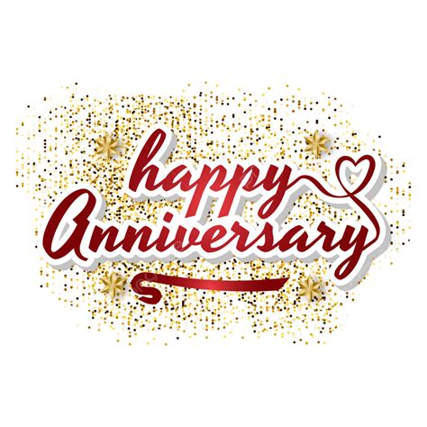 Luxury Golden Dots Happy Anniversary Greetings Text Lettering Clipart ...