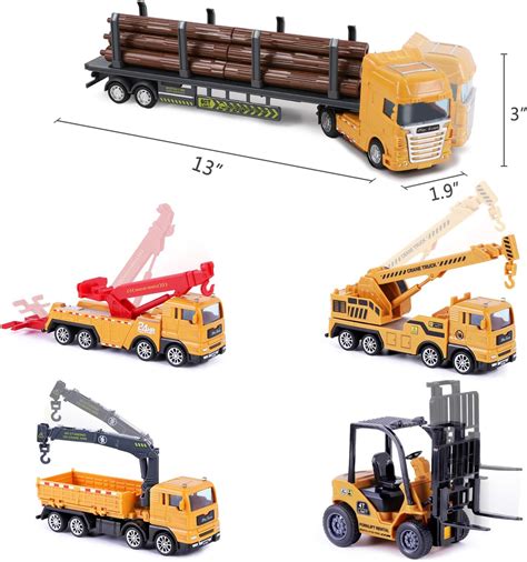 Buy iPlay, iLearn Construction Truck Toy Set, Cargo Transport Vehicles ...