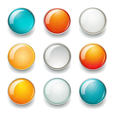 Push buttons glossy sphere globe shine glowing website crystal shadow ...