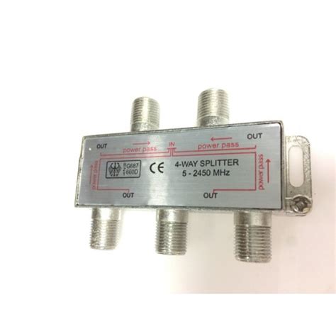 Splitter Distribuidor de Señal Coaxial para TV 1 - Entrada y 4 Salidas