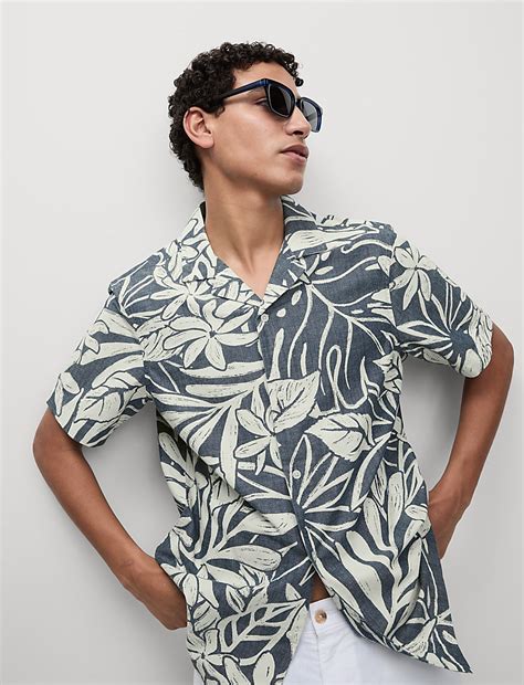 Buy Pure Cotton Hawaiian Shirt at Marks & Spencer