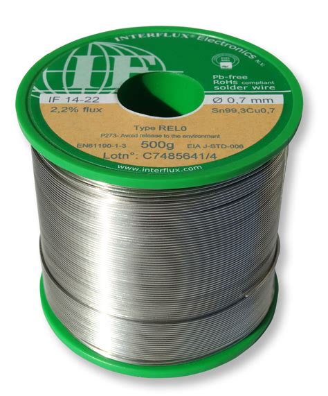 Interflux Lötdraht IF14-22 Sn99,3Cu0,7, FM 2,20% REL0, DM 0,7mm, auf ...