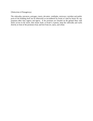 Obstruction of Passageways Clause - Blank Fillable Template | Fill Out ...