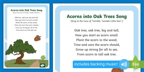 Oak Tree Poems for Children - Acorns into Oak Trees Song