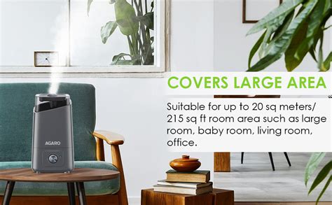 AGARO Glory Cool Mist Ultrasonic Humidifier, 4.5Litres, For Large Area ...