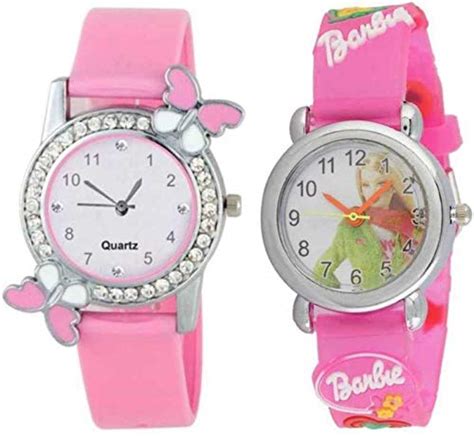 sba prime Butterfly Analogue Combo Watch for Women & Girls Pack 2 (Pink ...
