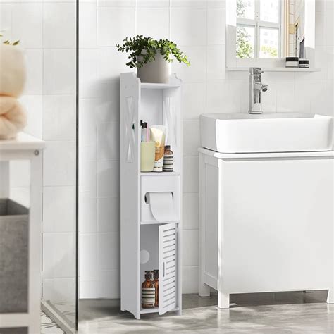 Small Bathroom Storage Corner Floor Cabinet With Doors And Shelves at ...