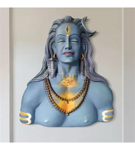 Buy 3 feet Adiyogi (Lord Shiva) 3D Relief Mural Wall Art Online - Artociti