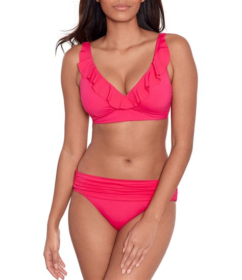 Lauren Ralph Lauren Beach Club Solids Ruffle Underwire Swim Bra Top ...