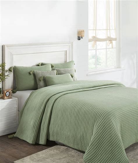 Waseme Pistachio Green Cotton Knitted King Size Bed Cover With 2 Pillow ...