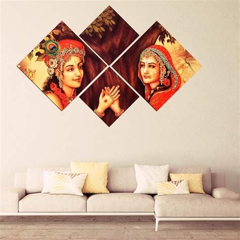 Hardik Art N Frames Multiple Frame Radha Krishna Wall Painting on 7 mm ...