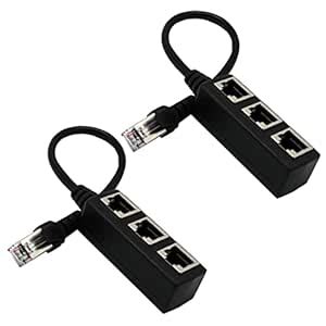 Meadawgs® 2pcs RJ45 Splitter Adapter, RJ45 1 Male to 3 Female Ports ...