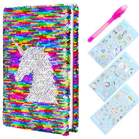 Yiran Girls Secret Diary Sequin Unicorn Diary And Magic Pen ...