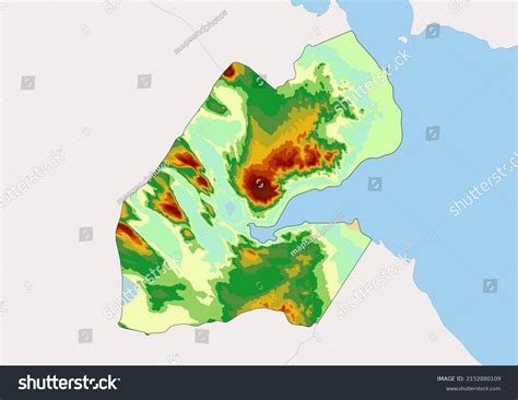 High Detailed Vector Djibouti Physical Map Stock Vector (Royalty Free) 2152880109 | Shutterstock