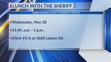 Dorchester County Sheriff's Office holding 'Lunch with the Sheriff ...