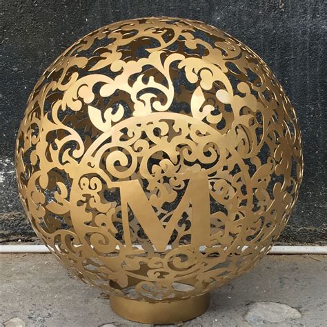 新中式复古做旧镂空灯光圆球艺术品不锈钢小品室内雕塑装饰品摆件-阿里巴巴