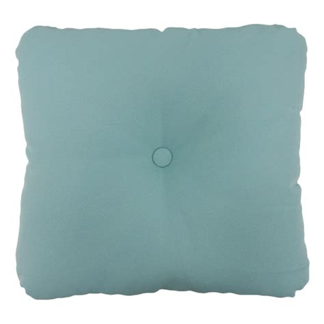 Canal Blue Canvas Outdoor Tufted Back Cushion | At Home